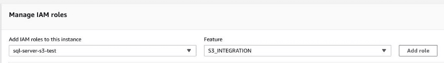 S3 to SQL Server: managing IAM roles